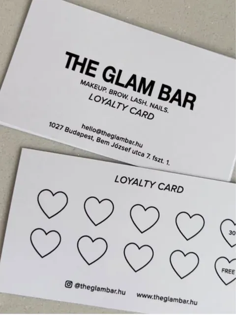 The Glam Bar Instagram: The Glam Bar törzsvásárlói kártya